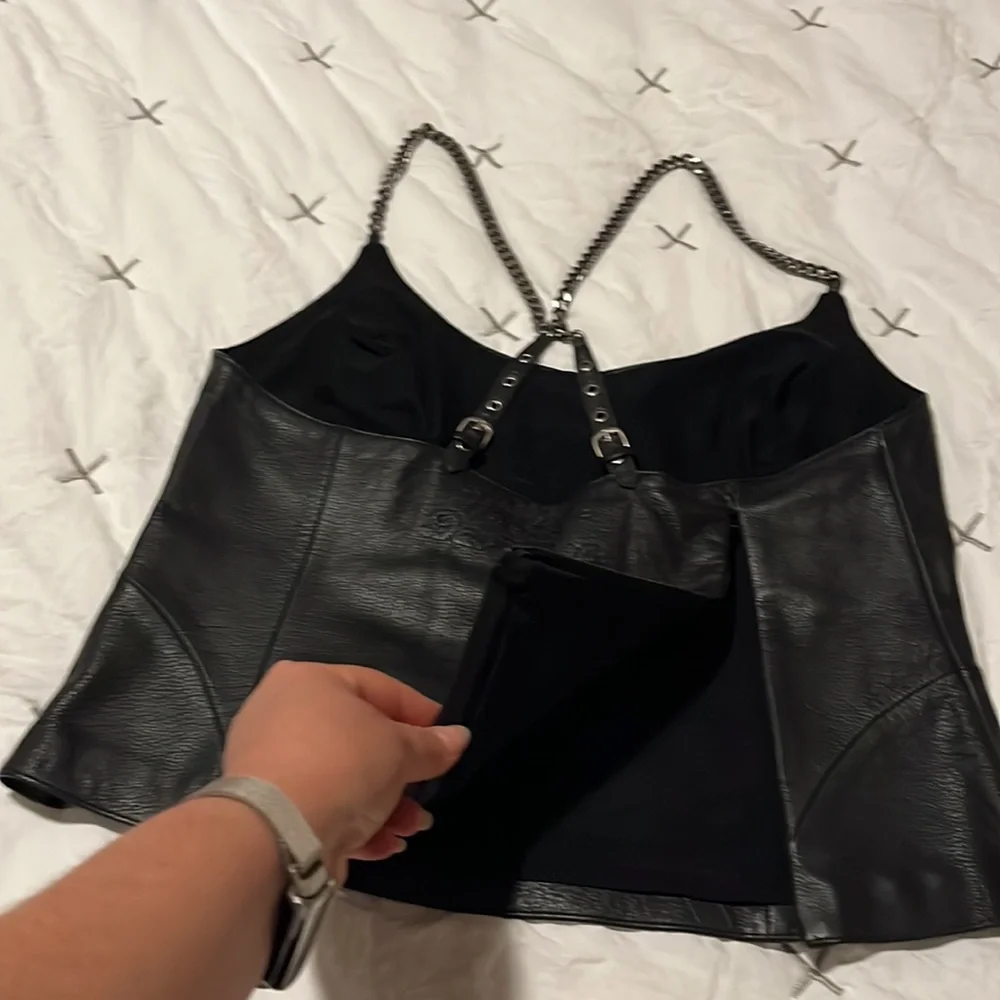 Harley-Davidson Black Leather Tank Top - Picture 3 of 7